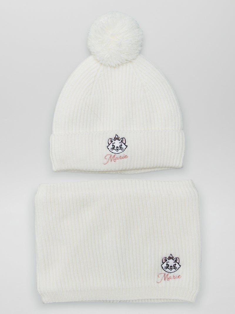 Bonnet + snoord 'Marie' des 'Aristochats' Blanc - Kiabi