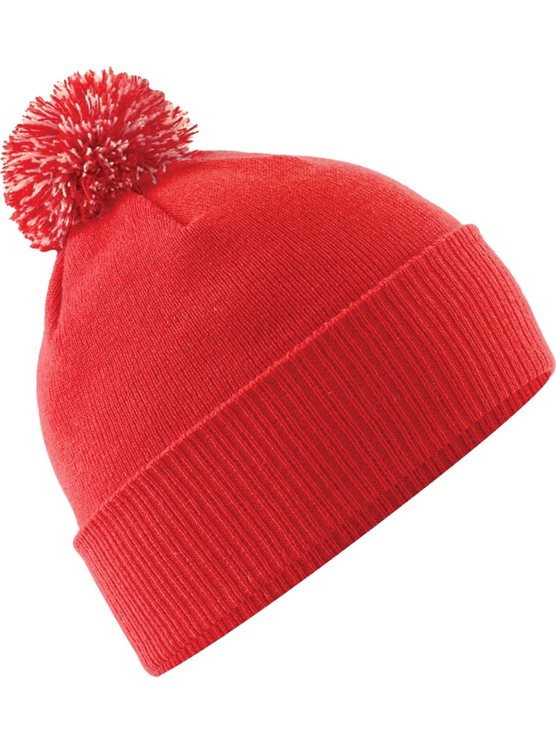 Bonnet snowstar - beechfield Noir Rouge - Kiabi