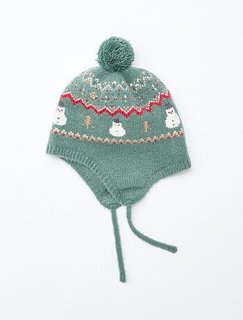 Bonnet style péruvien à motif 'Noël'