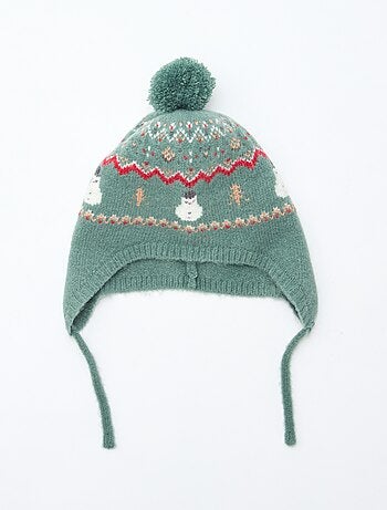 Bonnet style péruvien à motif 'Noël'