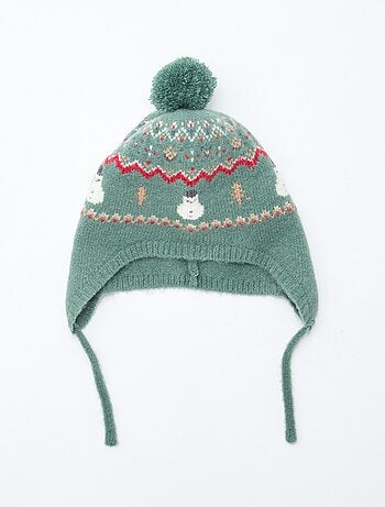Bonnet style péruvien à motif 'Noël'