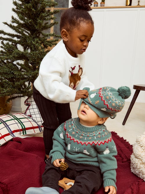 Bonnet style péruvien à motif 'Noël' - Kiabi