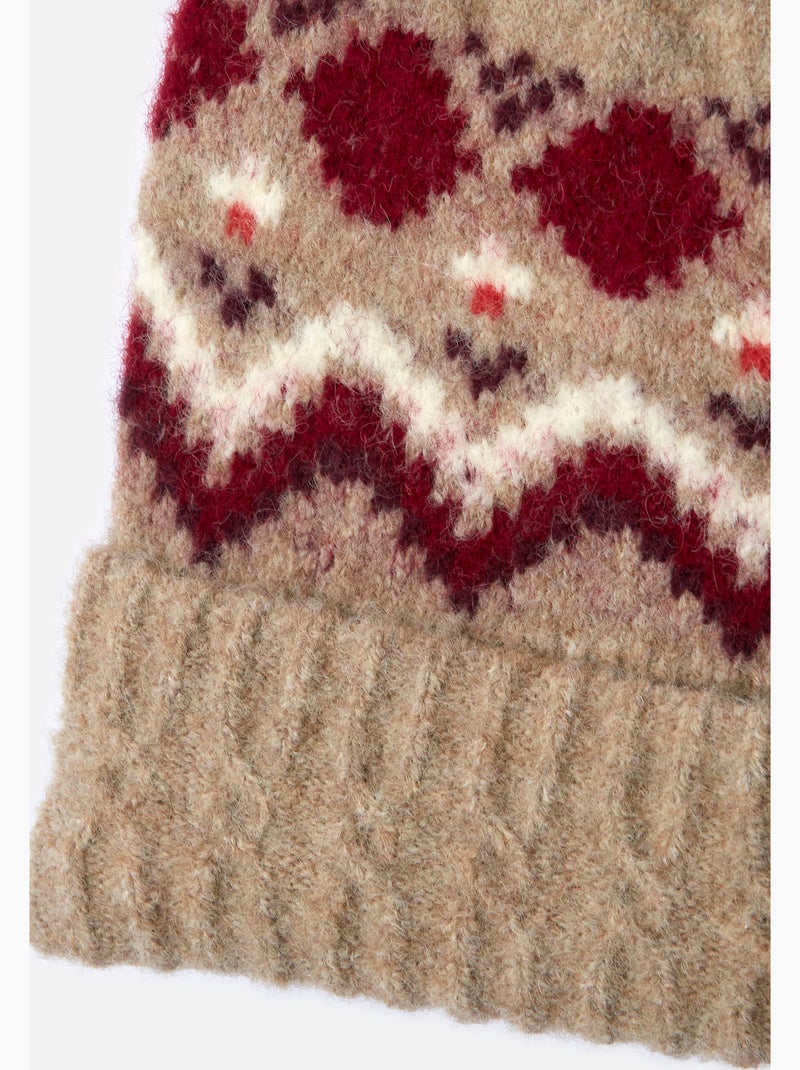 Bonnet Thermolactyl maille chinée et jacquard - Damart Marron - Kiabi