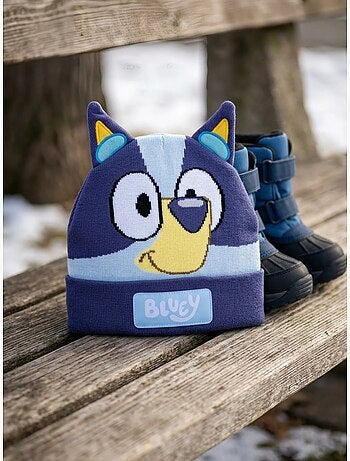 Bonnet tricot avec oreilles bluey bbc studios