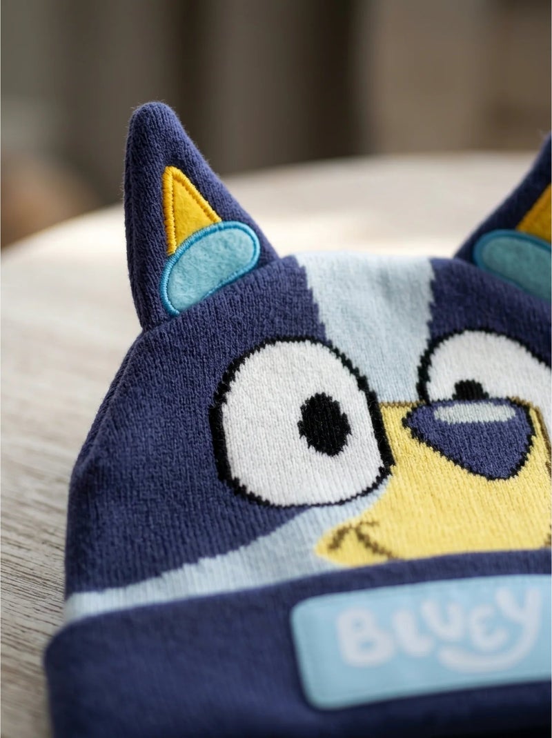 Bonnet tricot avec oreilles bluey bbc studios Bleu - Kiabi