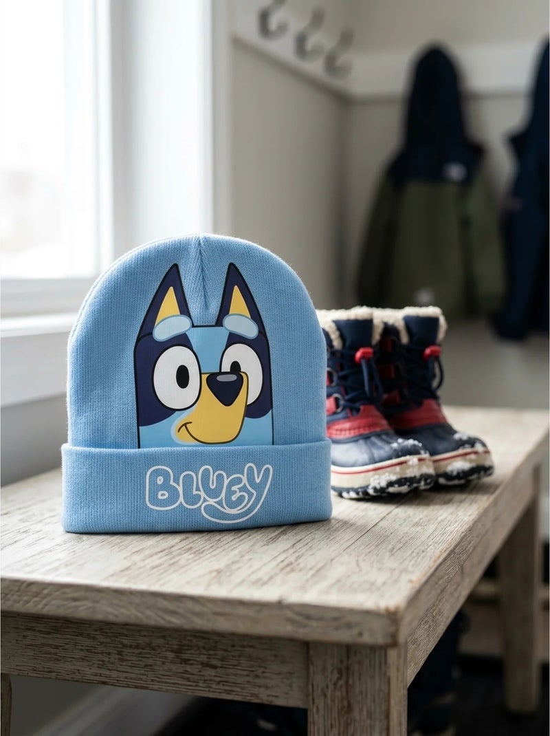 Bonnet tricot chaud enfant bluey Bleu - Kiabi