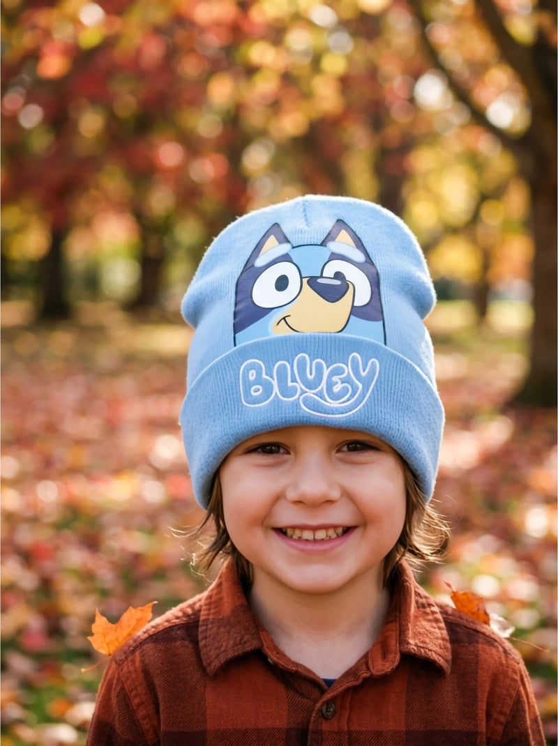 Bonnet tricot chaud enfant bluey Bleu - Kiabi