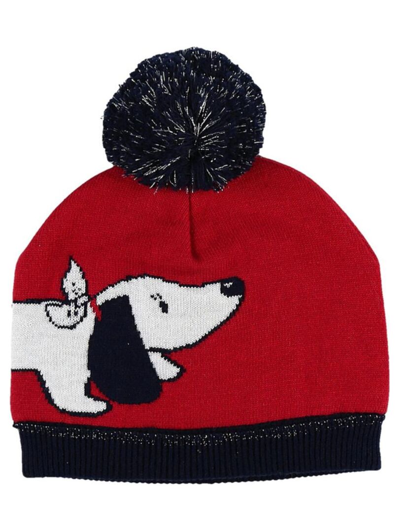 Bonnet D'hiver Rouge Tricoté – Motif Crânes – Acrylique – Taille Unique Homme