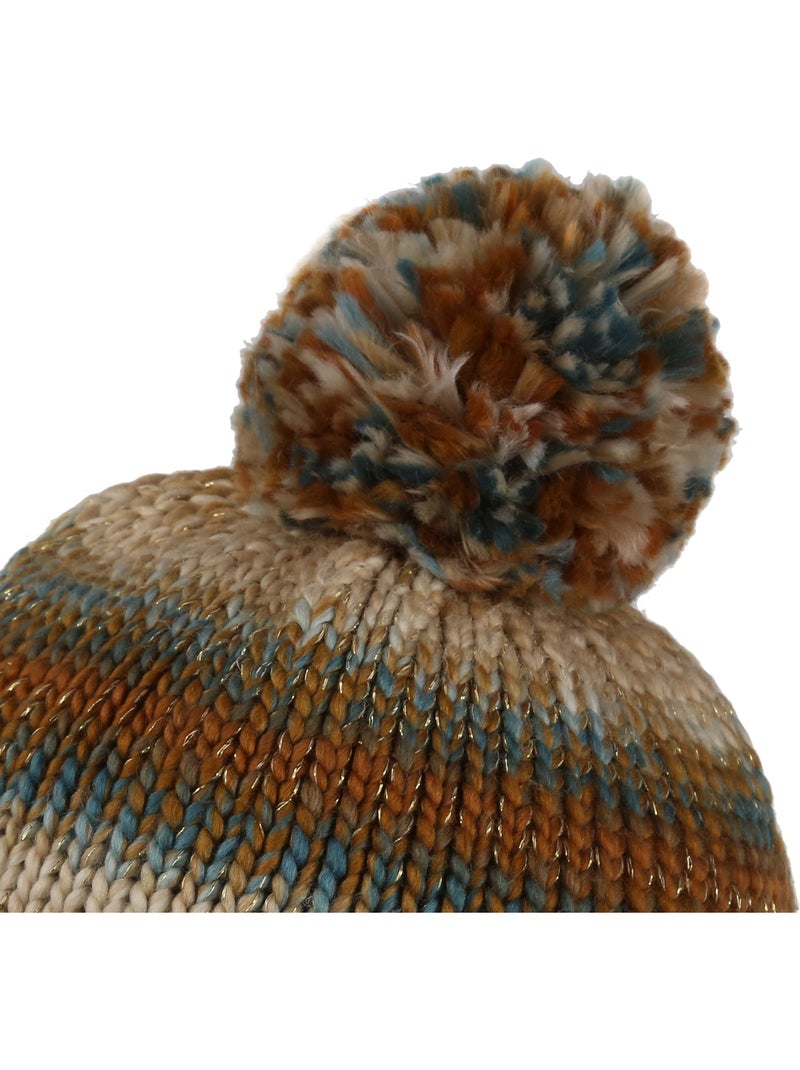 Bonnet tricoté à pompon frosty - regatta Beige - Kiabi