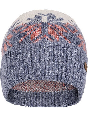 Bonnet tricoté à revers côtelé motif/style flocon de neige edur - trespass