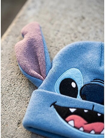 Bonnet tricoté chaud et extensible enfant stitch disney