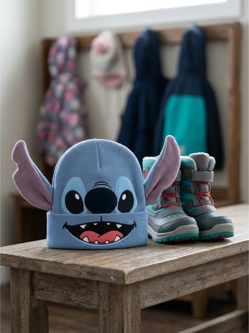Bonnet tricoté chaud et extensible enfant stitch disney Bleu - Kiabi