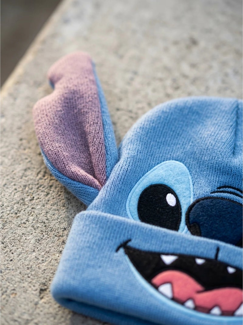 Bonnet tricoté chaud et extensible enfant stitch disney Bleu - Kiabi