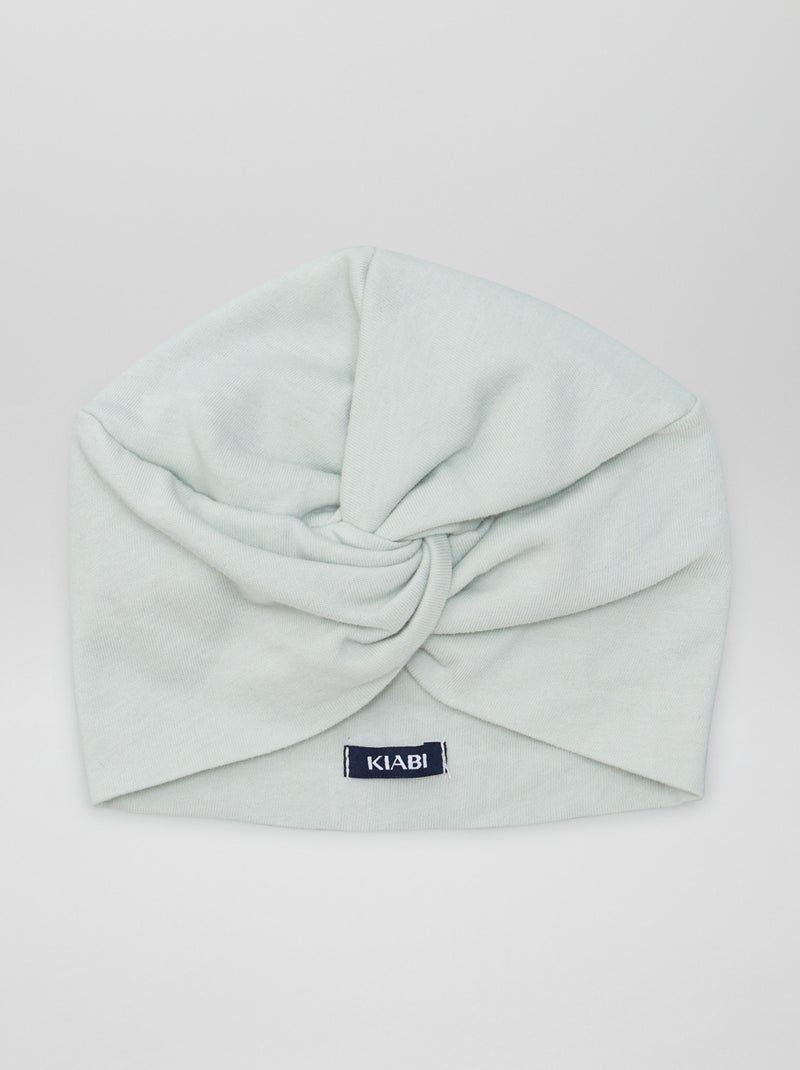 Bonnet turban en maille Vert fumé - Kiabi