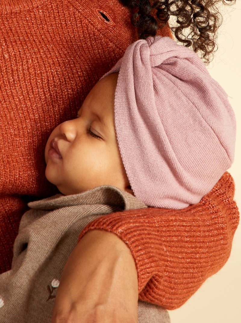 Bonnet turban Rose poudré - Kiabi
