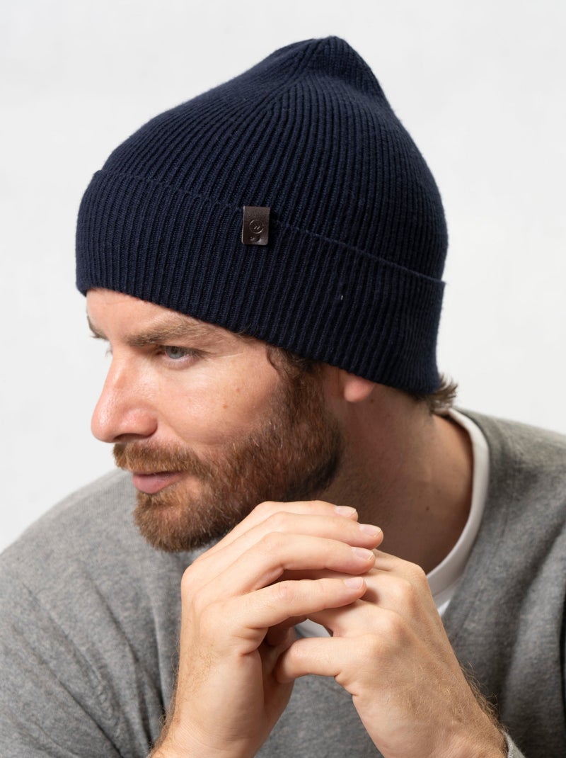Bonnet ultra doux, non doublé homme Isotoner Bleu marine - Kiabi