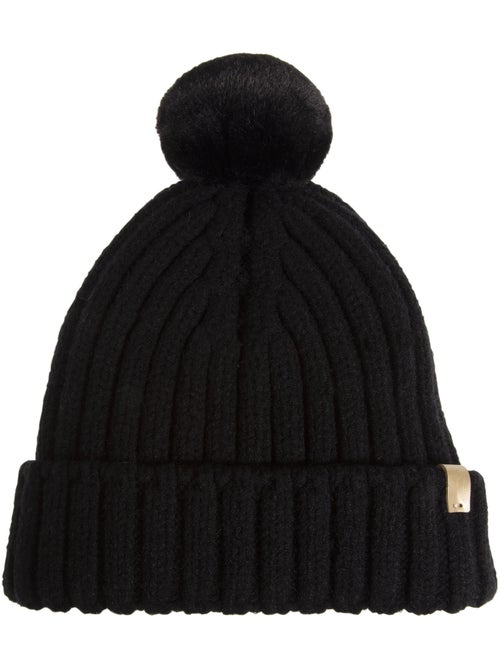 Bonnet ultra doux, pompom imitation fourrure, taille unique femme - Kiabi