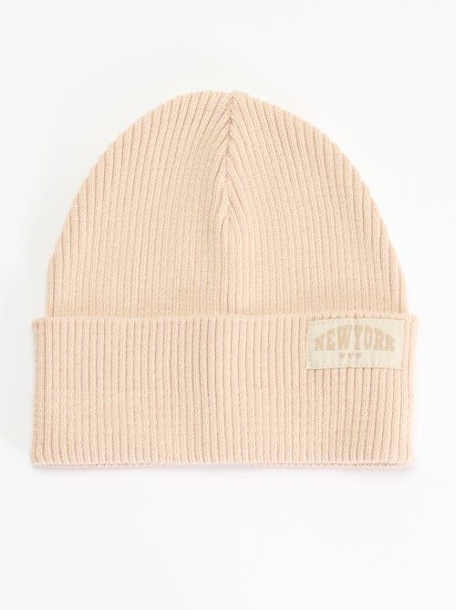 Bonnet uni avec revers - Kiabi