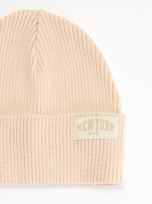 Bonnet uni avec revers - Kiabi