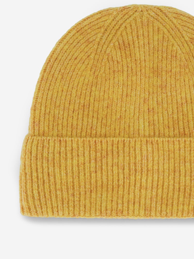 Bonnet uni avec revers Jaune - Kiabi