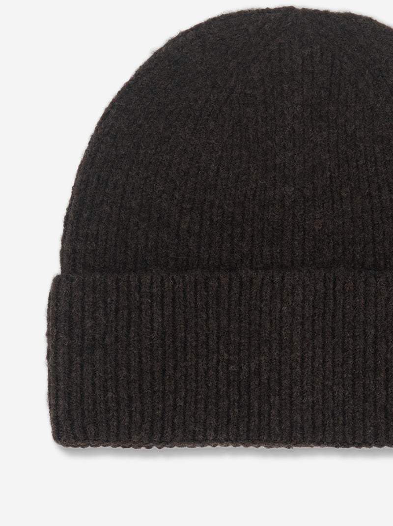 Bonnet uni avec revers Marron - Kiabi
