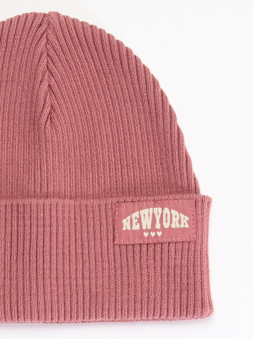 Bonnet uni avec revers - Kiabi