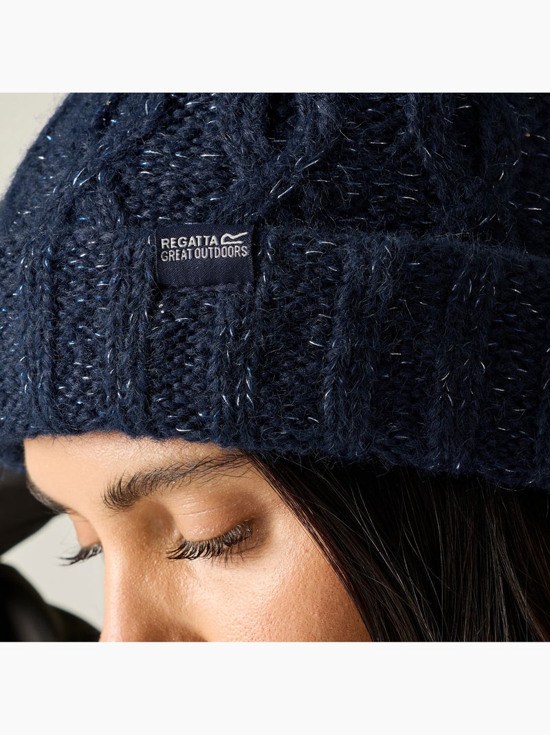 Bonnet uni et tricoté à revers multimix - regatta Bleu marine - Kiabi