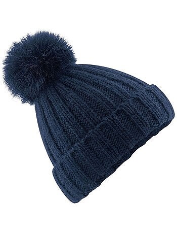 Bonnet unisexe adulte verbier faux fur pom pom beanie - beechfield