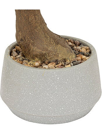 Bonsaï artificiel en pot cylindrique en céramique polin