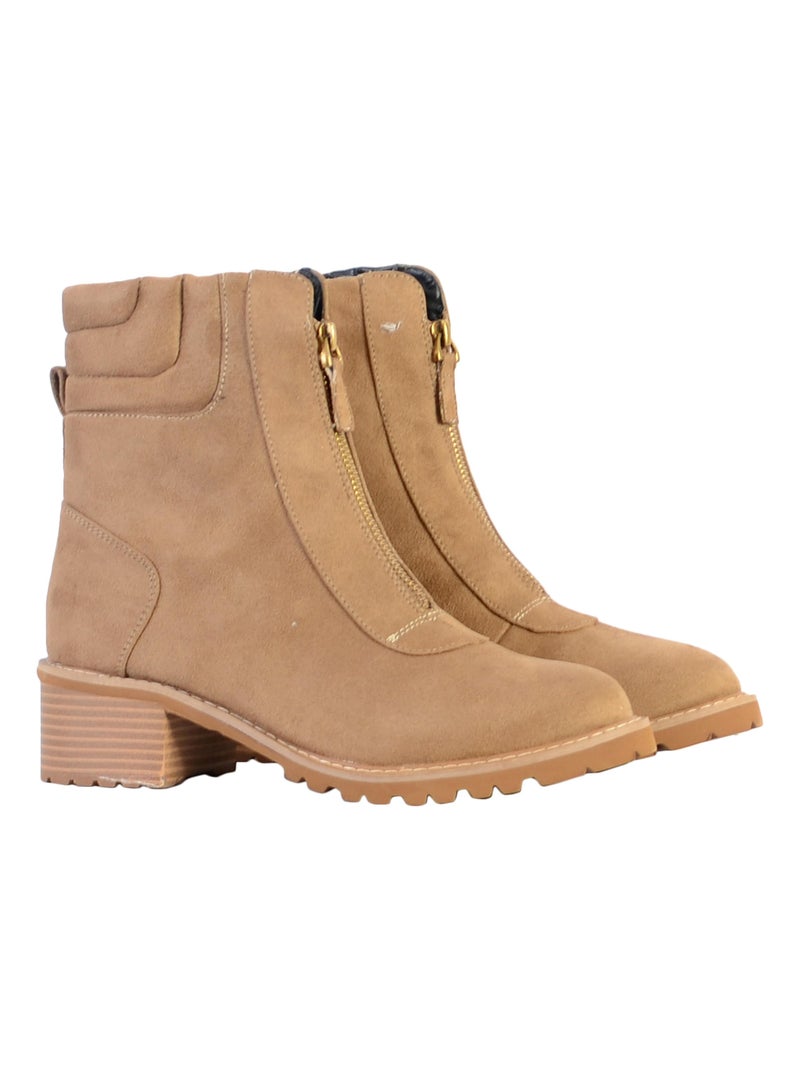 Boot à Zip The Divine Factory Beige - Kiabi