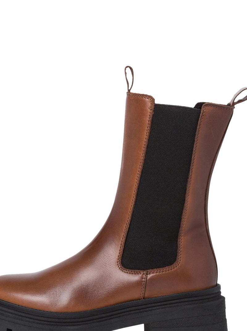 Boot Tamaris Cuir Marron - Kiabi