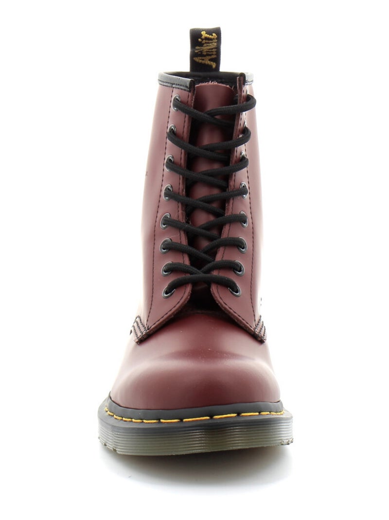 Boots 1460 EN Cuir Smooth À Lacets Bordeaux - Kiabi