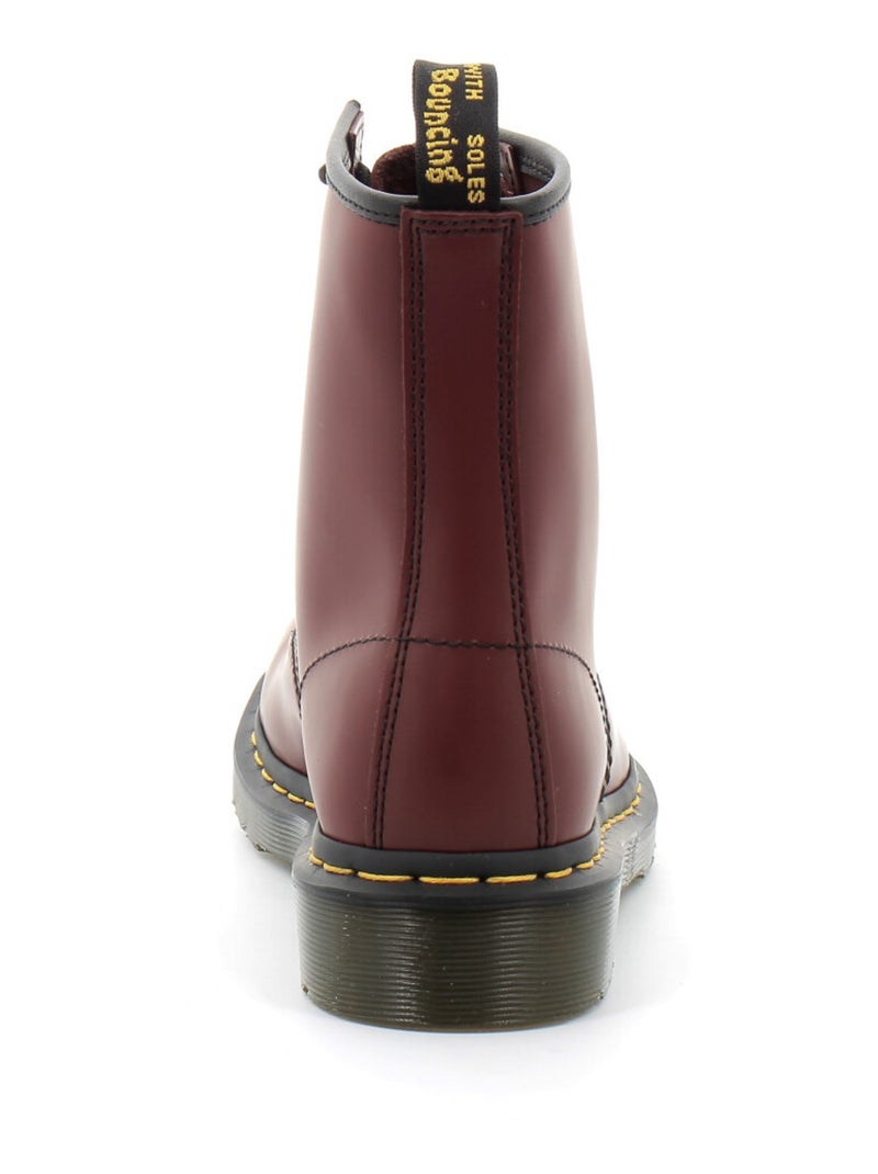 Boots 1460 EN Cuir Smooth À Lacets Bordeaux - Kiabi