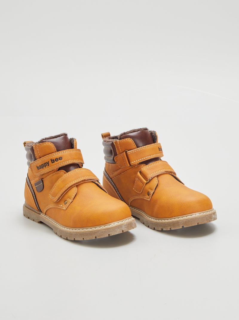 Boots à double scratchs Marron - Kiabi