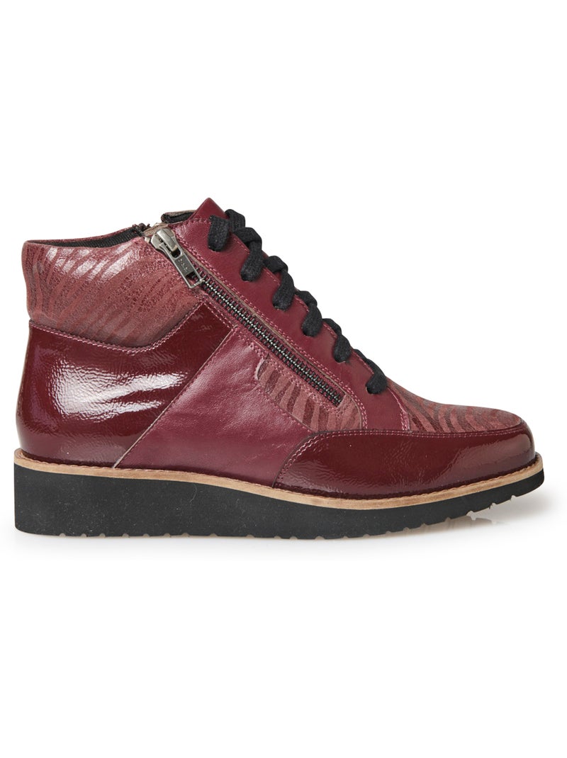 Boots à lacets double zip et lacets - PEDICONFORT Bordeaux - Kiabi