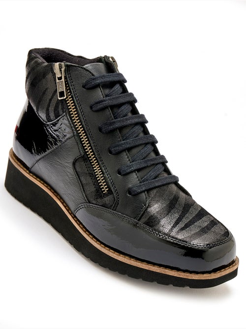 Boots à lacets double zip et lacets - PEDICONFORT - Kiabi