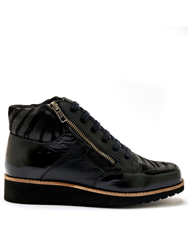 Boots à lacets double zip et lacets - PEDICONFORT Noir Noir - Kiabi