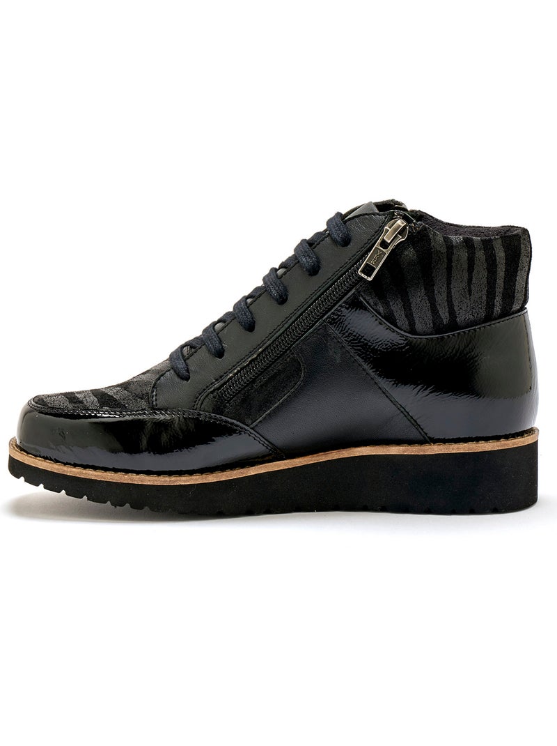 Boots à lacets double zip et lacets - PEDICONFORT Noir Noir - Kiabi