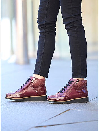 Boots à lacets double zip et lacets