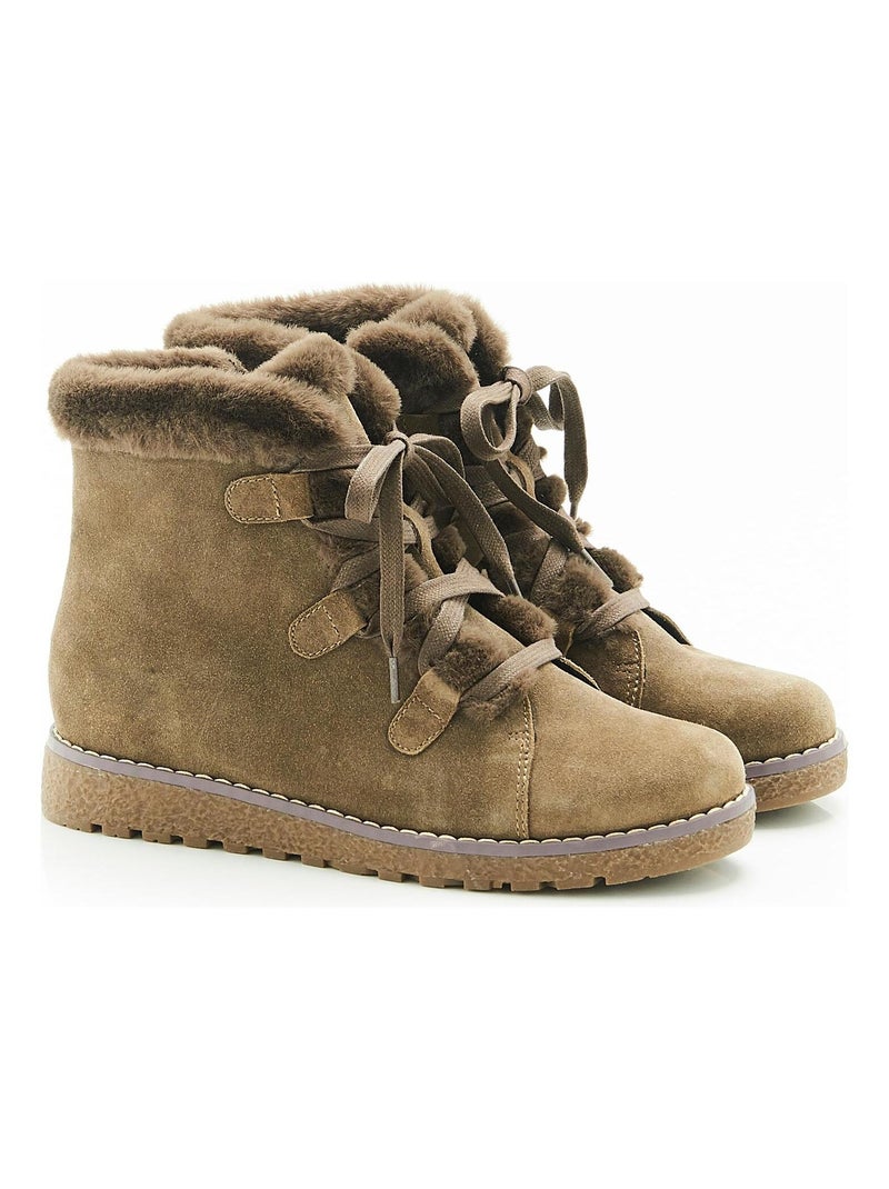 Boots à lacets Thermolactyl - Damart Vert olive - Kiabi