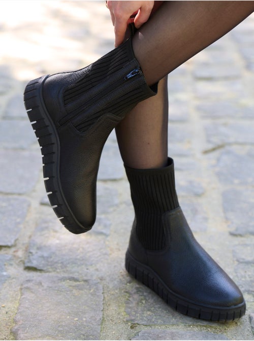 Boots à semelle épaisse élastiquées - PEDICONFORT - Kiabi