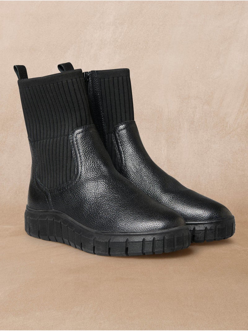 Boots à semelle épaisse élastiquées - PEDICONFORT Noir Noir - Kiabi