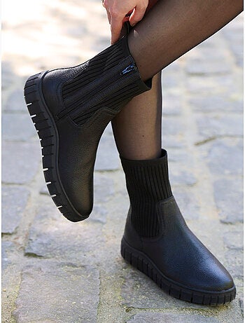 Boots à semelle épaisse élastiquées