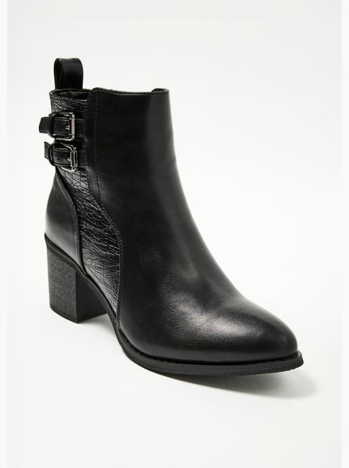 Boots à talon empiècement effet reptile - AFIBEL - Kiabi