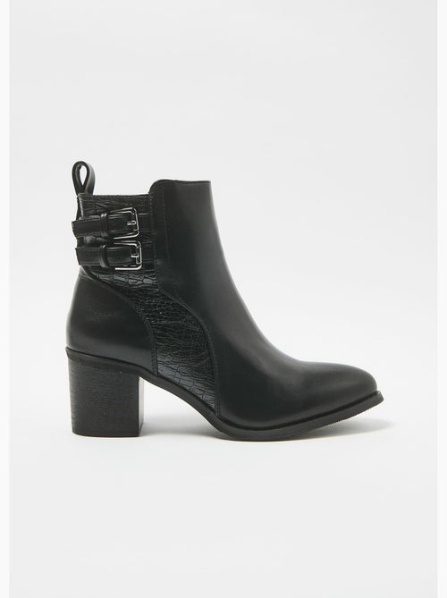 Boots à talon empiècement effet reptile - AFIBEL - Kiabi