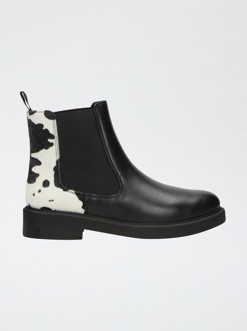 Boots à talon en simili Noir - Kiabi