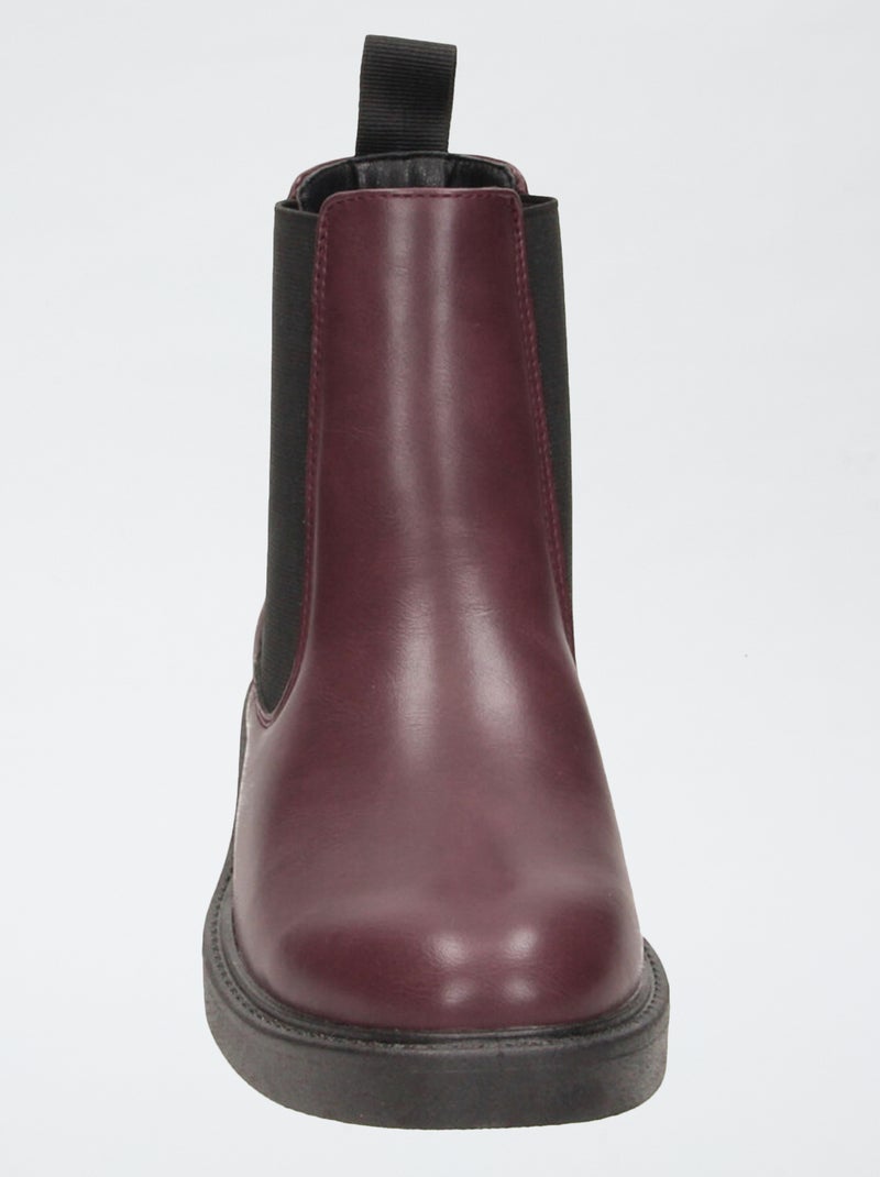 Boots à talon en simili Rouge - Kiabi
