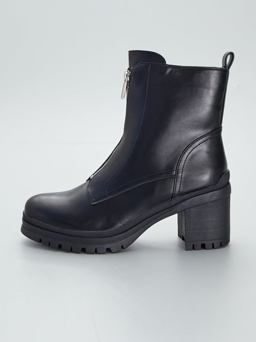 Boots à talons et zip devant - Kiabi