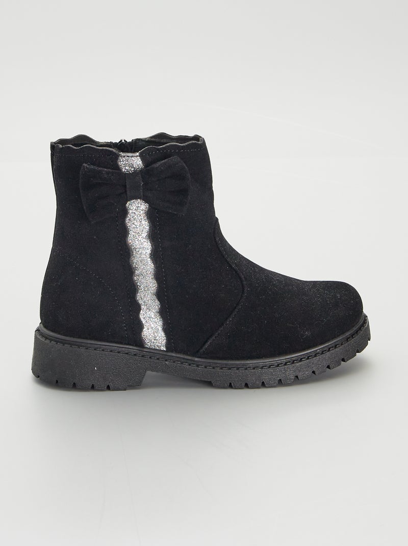 Boots avec bandes pailletées Noir - Kiabi