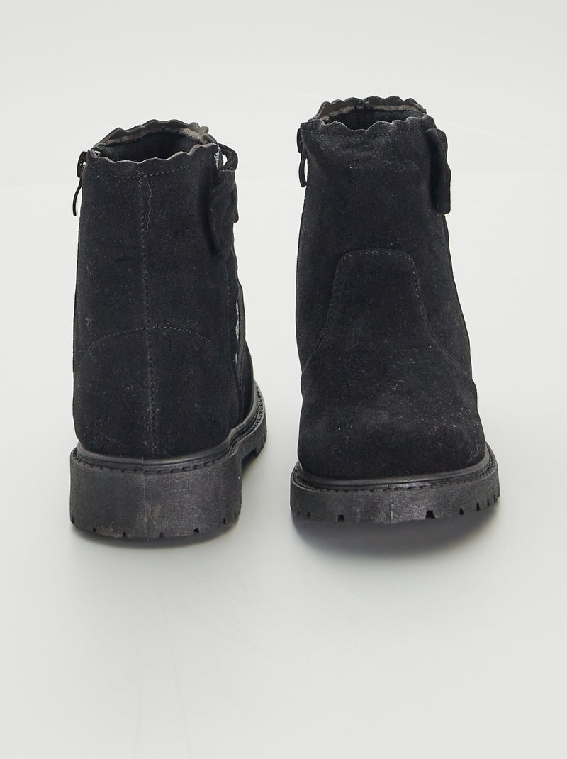 Boots avec bandes pailletées Noir - Kiabi